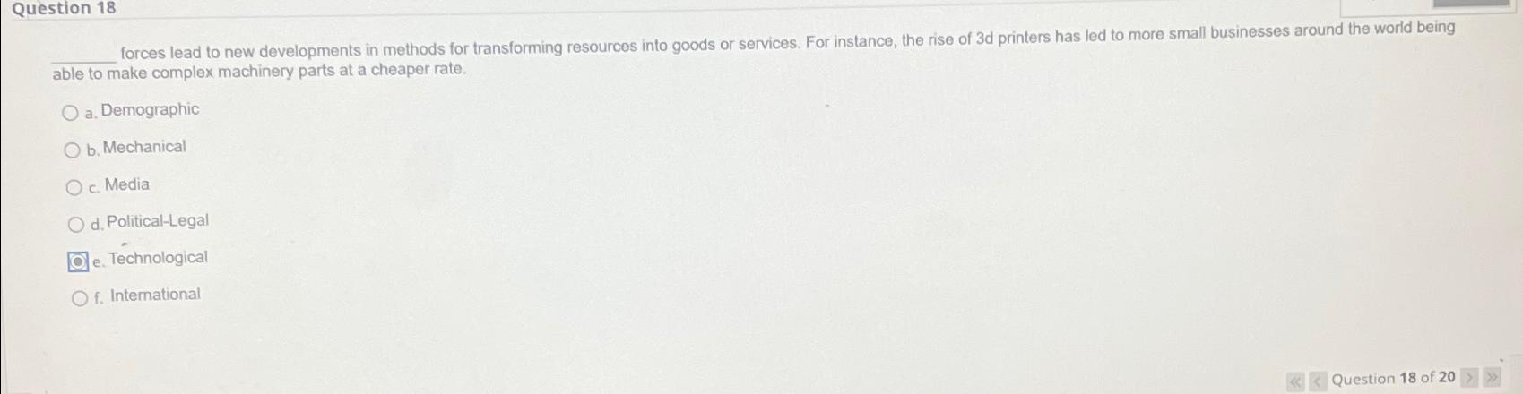  Question 18 forces lead to new developments in methods for transforming