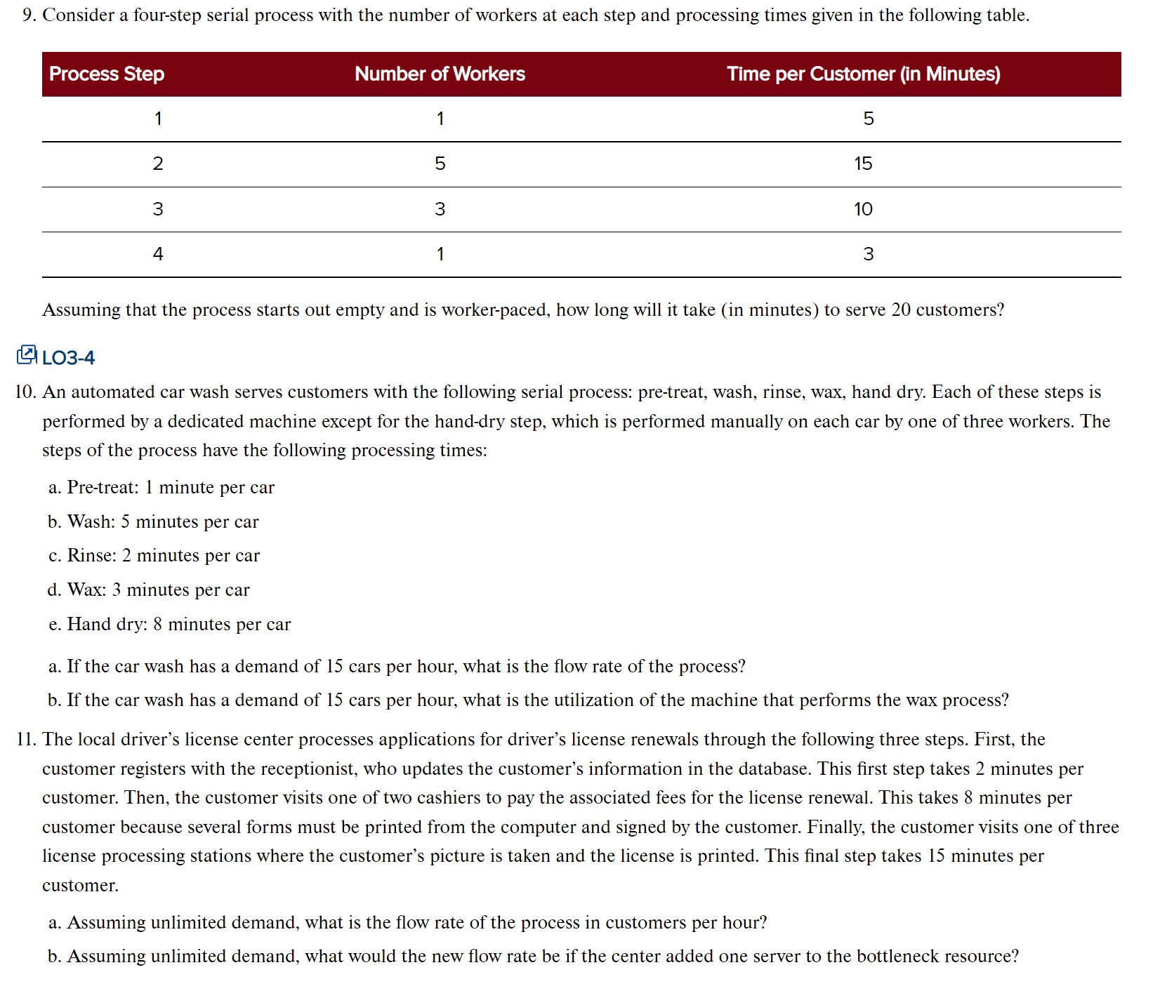 Please Answer Question 11 Only and all parts to question 11 LO3-4