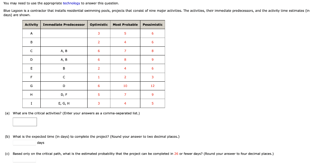  You may need to use the appropriate technology to answer this