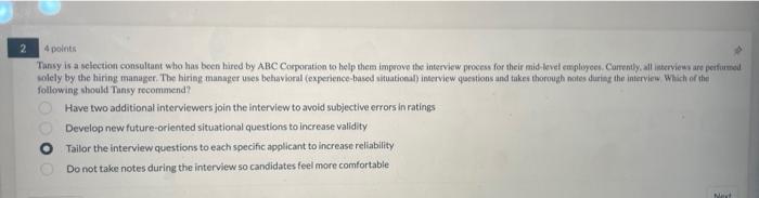 reliability Do not take notes during the interview so candidates feel more