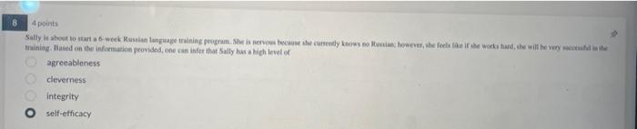 the information providos, one can iader that Sally las a hiph level