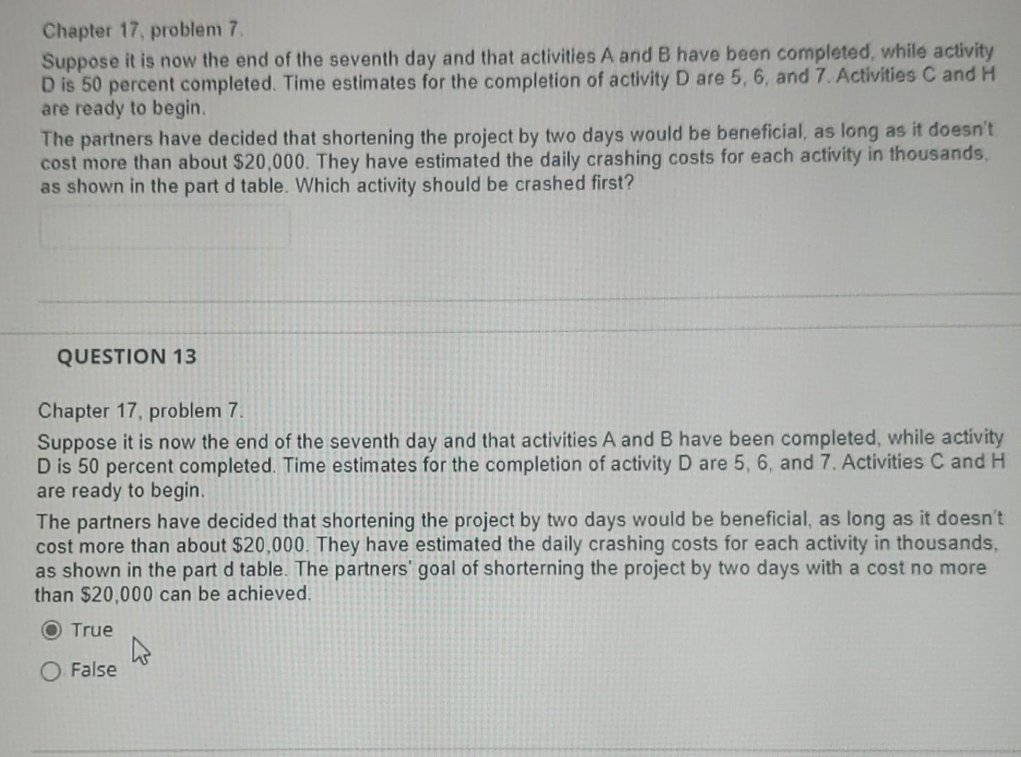  Chapter 17 , problem 7. Suppose it is now the end