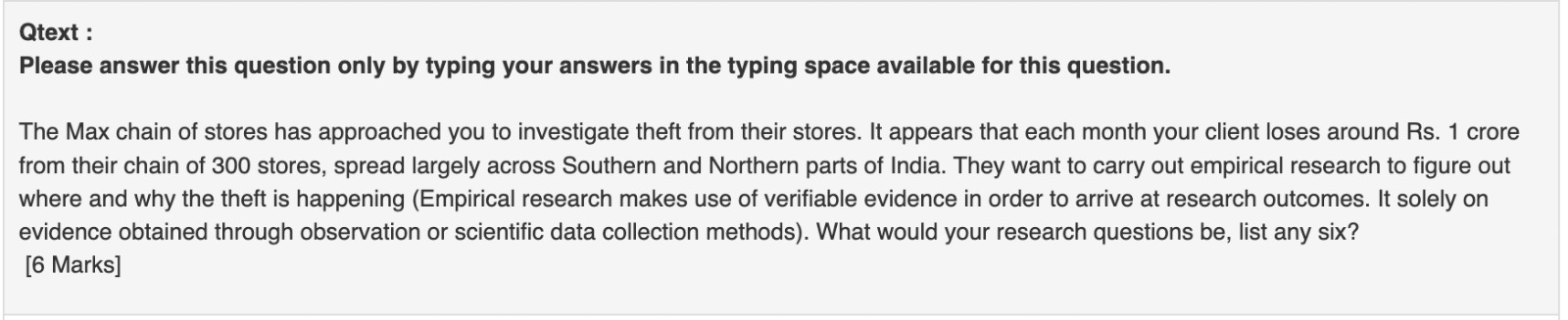  Qtext : Please answer this question only by typing your answers