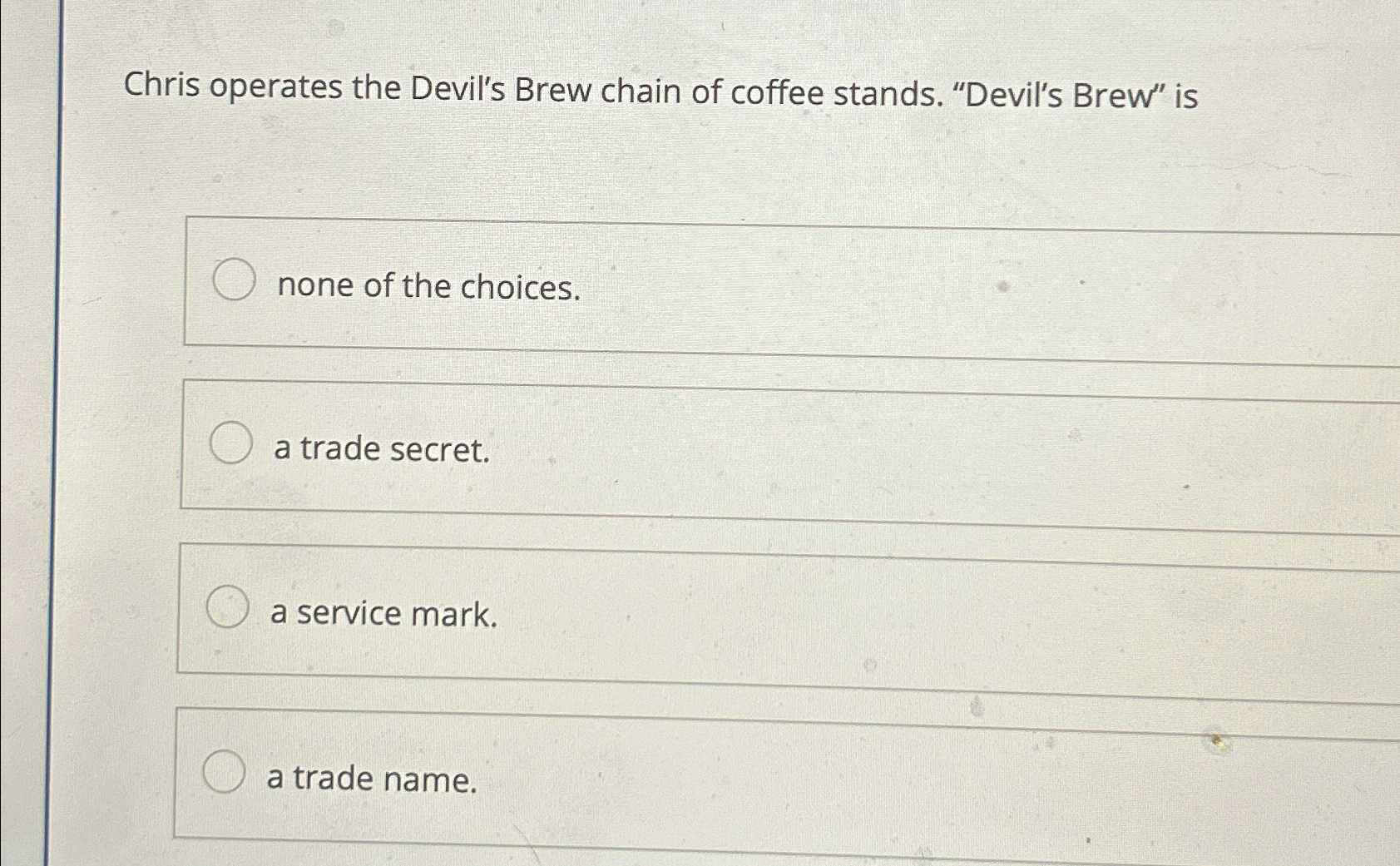  Chris operates the Devil's Brew chain of coffee stands. "Devil's Brew"