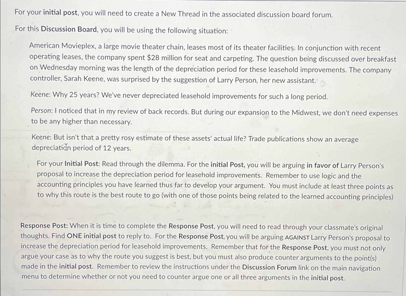  For your initial post, you will need to create a New