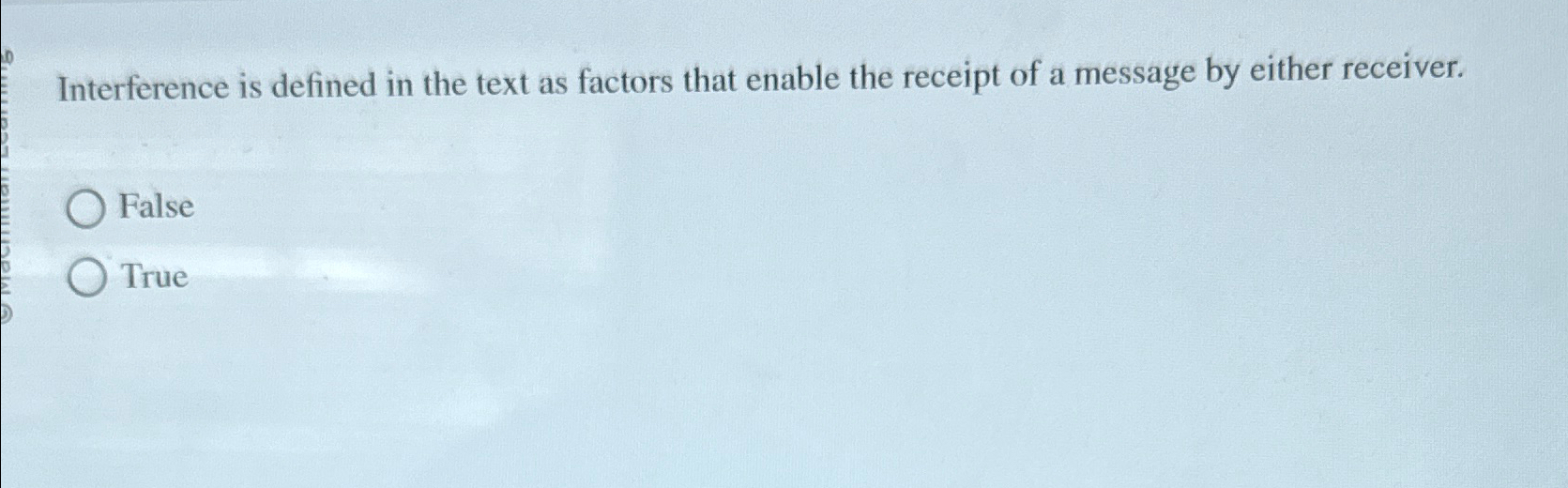  Interference is defined in the text as factors that enable the