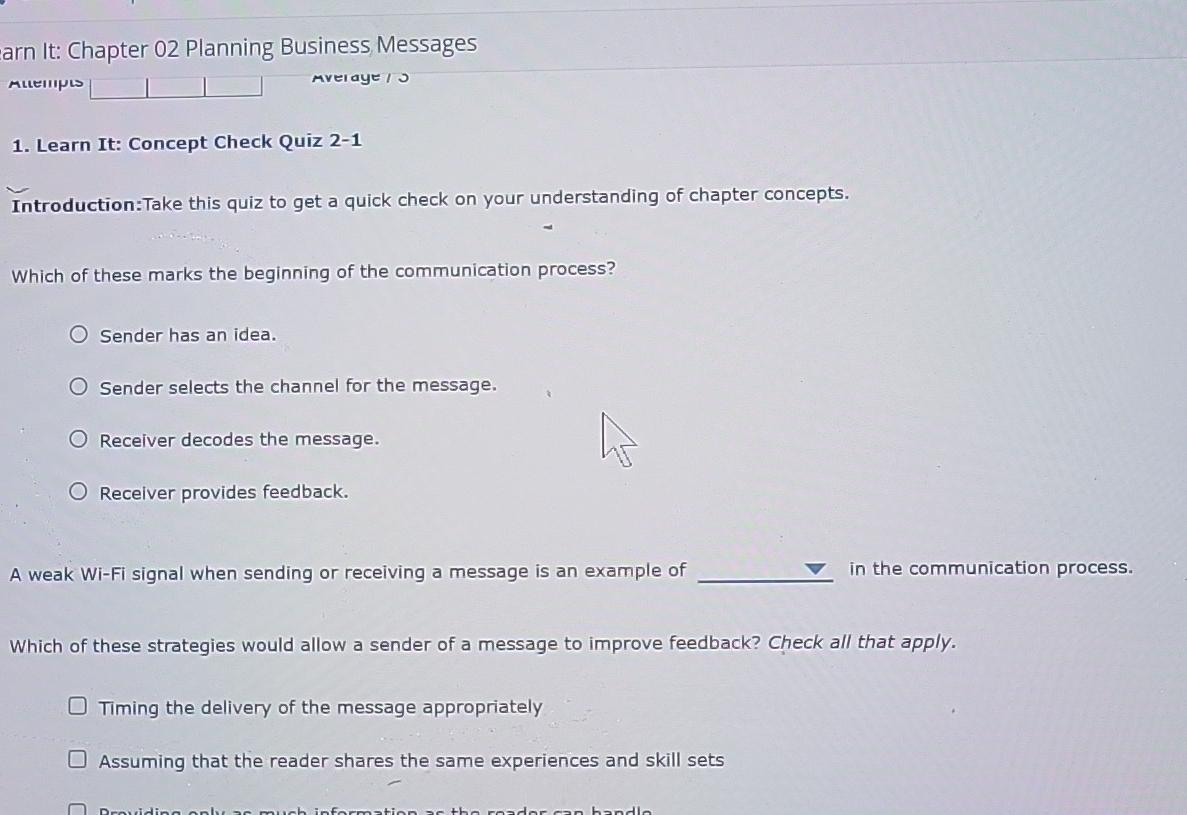  arn It: Chapter 02 Planning Business Messages Learn It: Concept Check