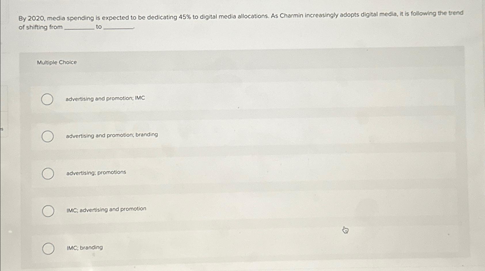  By 2020, media spending is expected to be dedicating 45% to