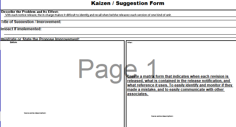  Makea kaizen about this. 