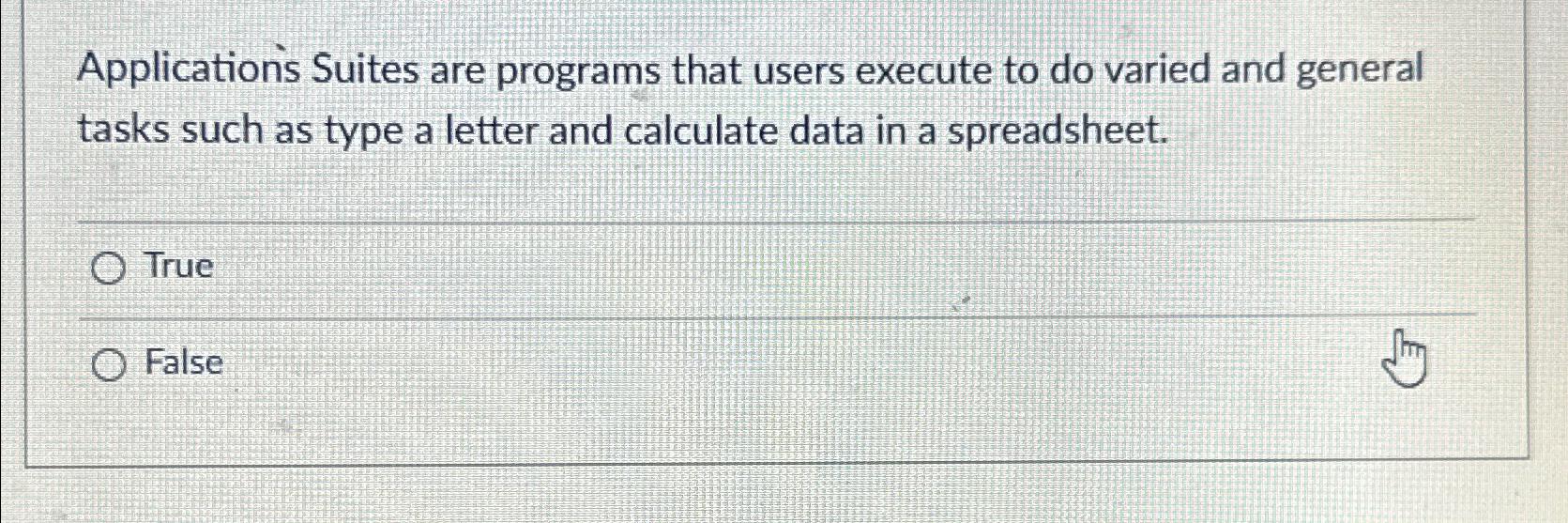  Applications Suites are programs that users execute to do varied and