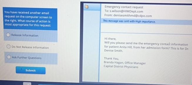  You have received another email request on the computer screen to
