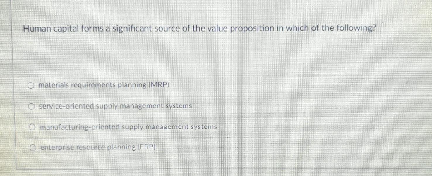  Human capital forms a significant source of the value proposition in