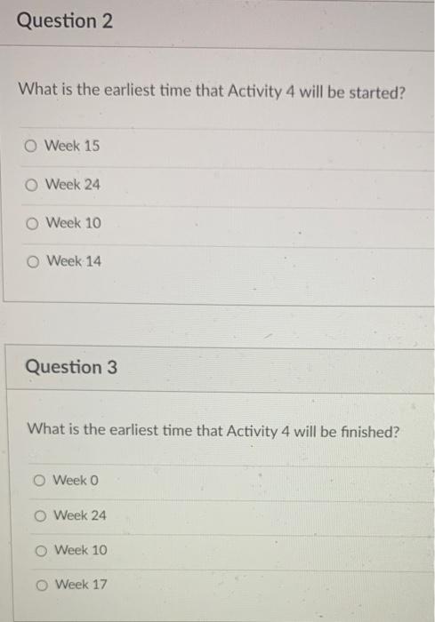 O Week 15 Week 10 O Week 7 10 O Week 0