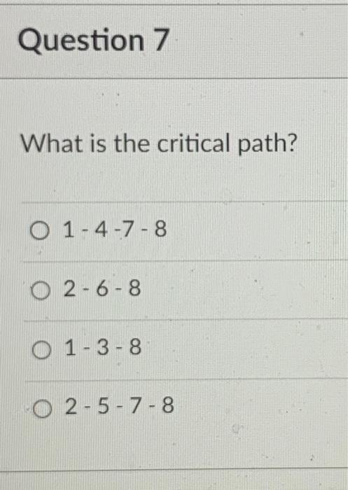 9 End Given the project network below. Activity times are in weeks.