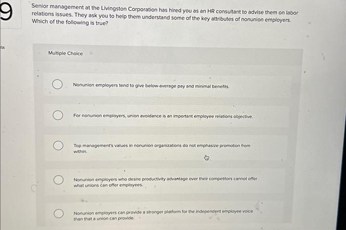 Choice Government involvement speeds up conflict resolution. The existing unions are not
