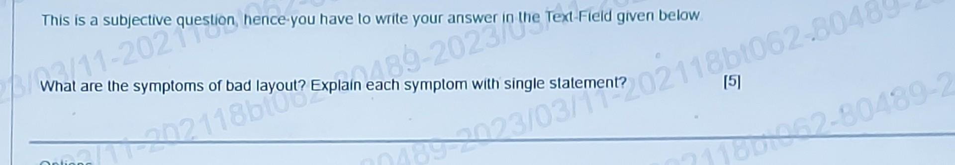  Subject : Plant layout &design This is a subjective question, hence-you