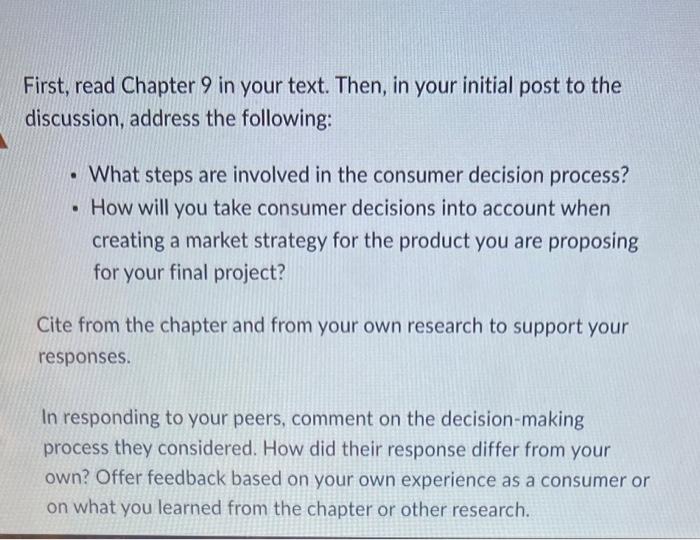 chapter 9 consumer behavior author kardes, K Crawley M, T (2020) discussion