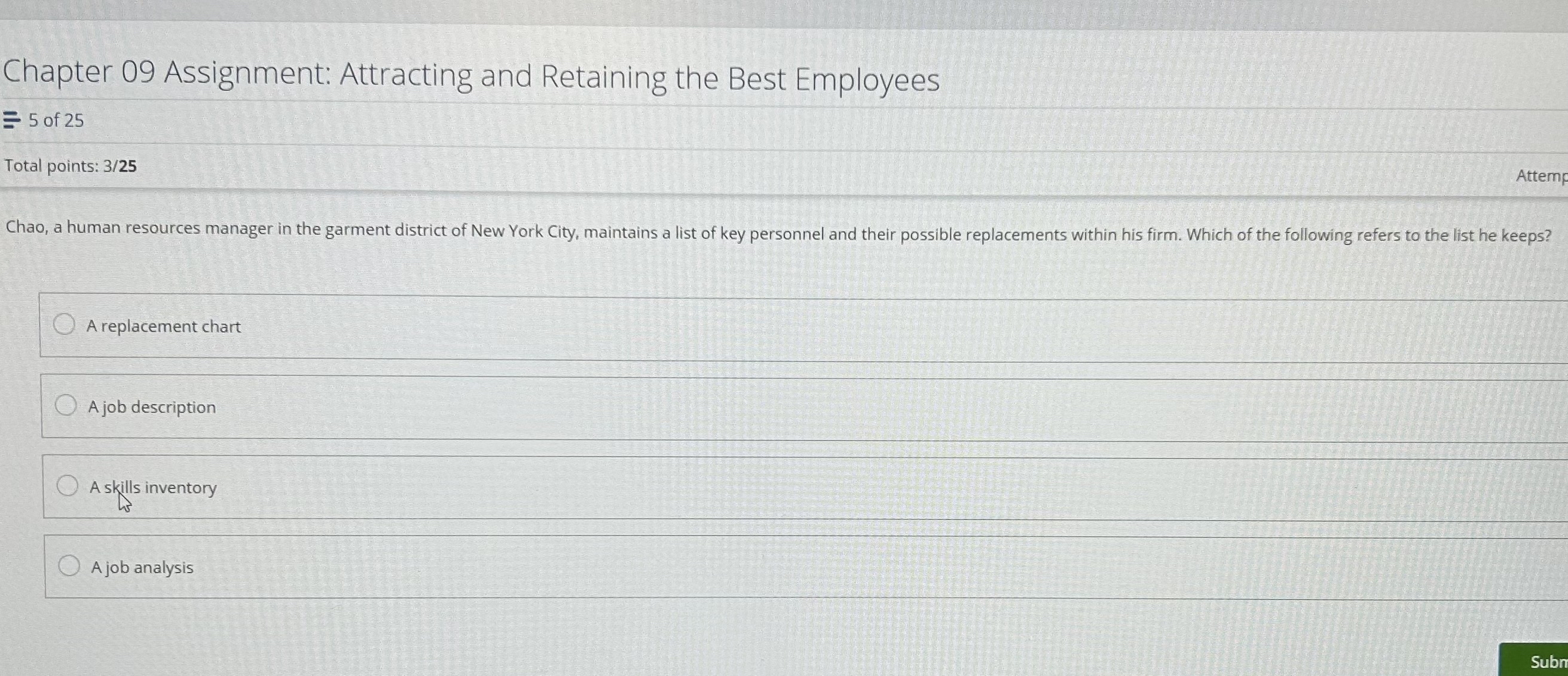  Chapter 09 Assignment: Attracting and Retaining the Best Employees 5 of