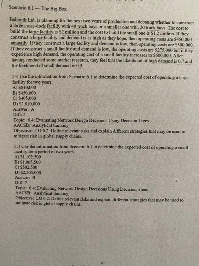 6.1 to determine the total (operating and building) cost of the best