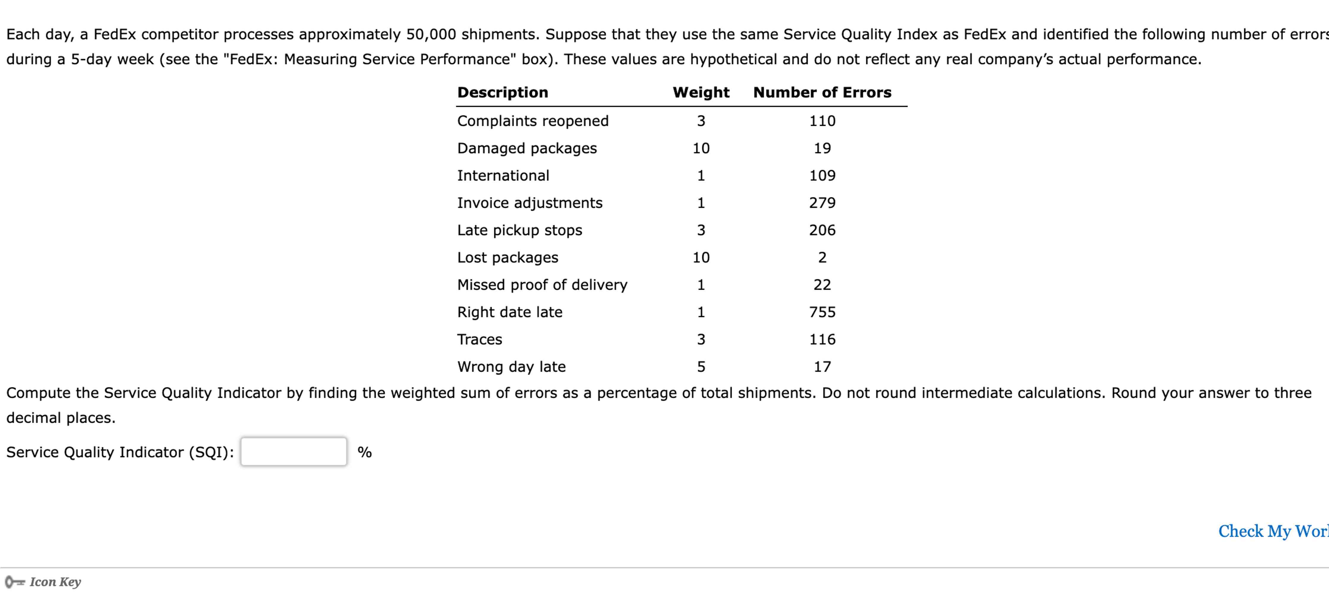  Each day, a FedEx competitor processes approximately 50,000 shipments. Suppose that