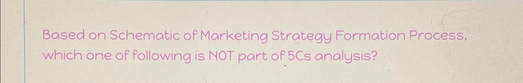  Based on Schematic of Marketing Strategy Formation Process, which one of