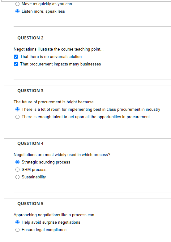 Need help checking the following questions Q1. A good rule in negotiations
