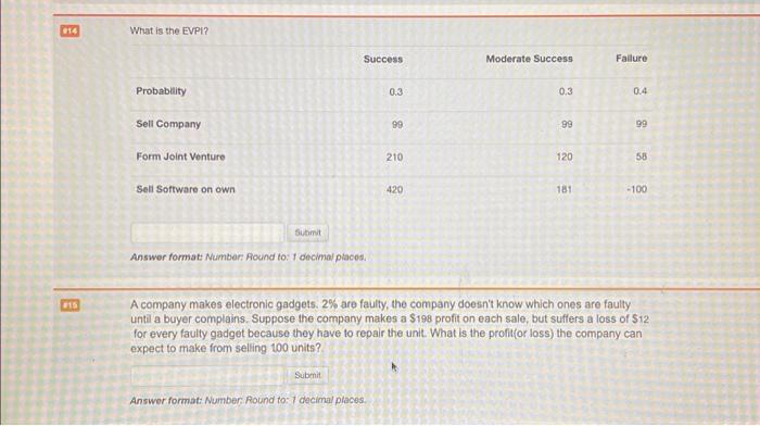 business analysis Answer format: Number found to: 1 decimal places. A company