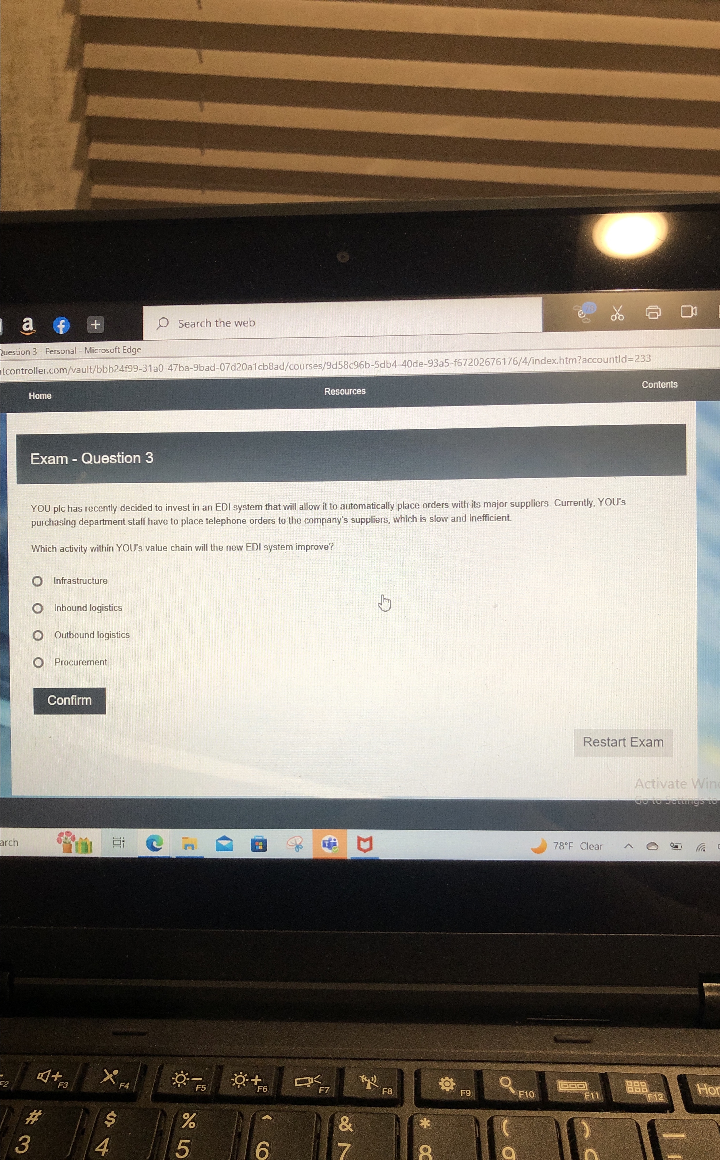 Question 3- Personal - Microsoft Edge Search the web tcontroller.com/vault/bbb24f99-31a0-47ba-9bad-07d20a1cb8ad/courses/9d58c96b-5db4-40de-93a5-f67202676176/4/index.htm?accountld=233 Home