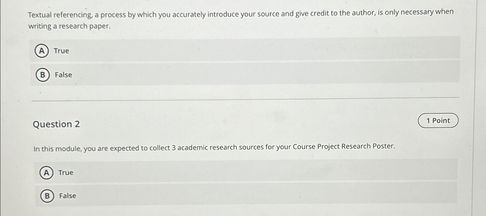  Textual referencing, a process by which you accurately introduce your source