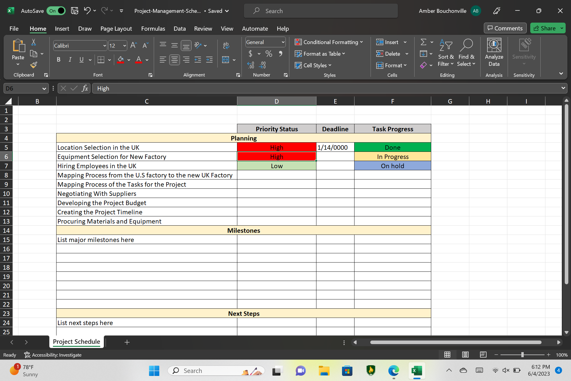 For this assignment, create a project management schedule for the WAG expansion
