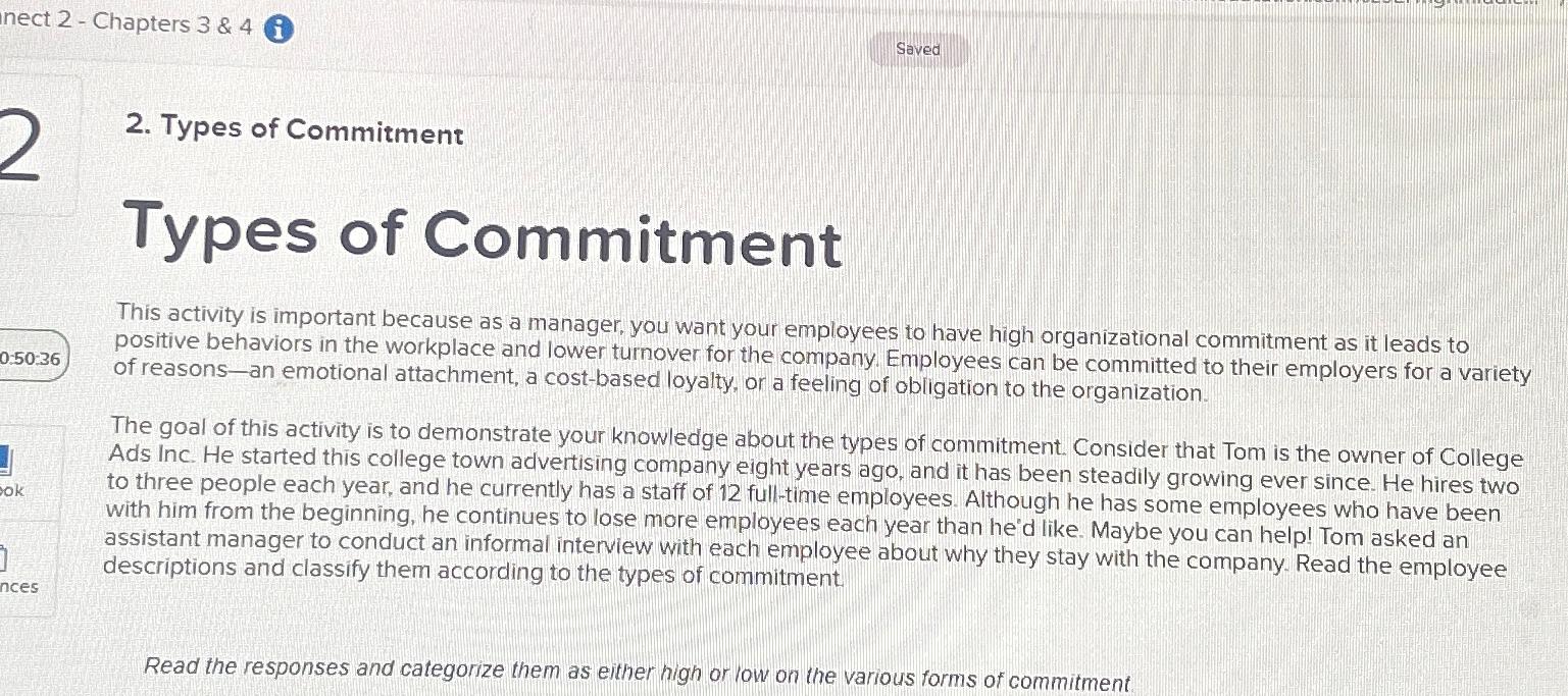  nect 2- Chapters 3 & 4 Saved 2. Types of Commitment