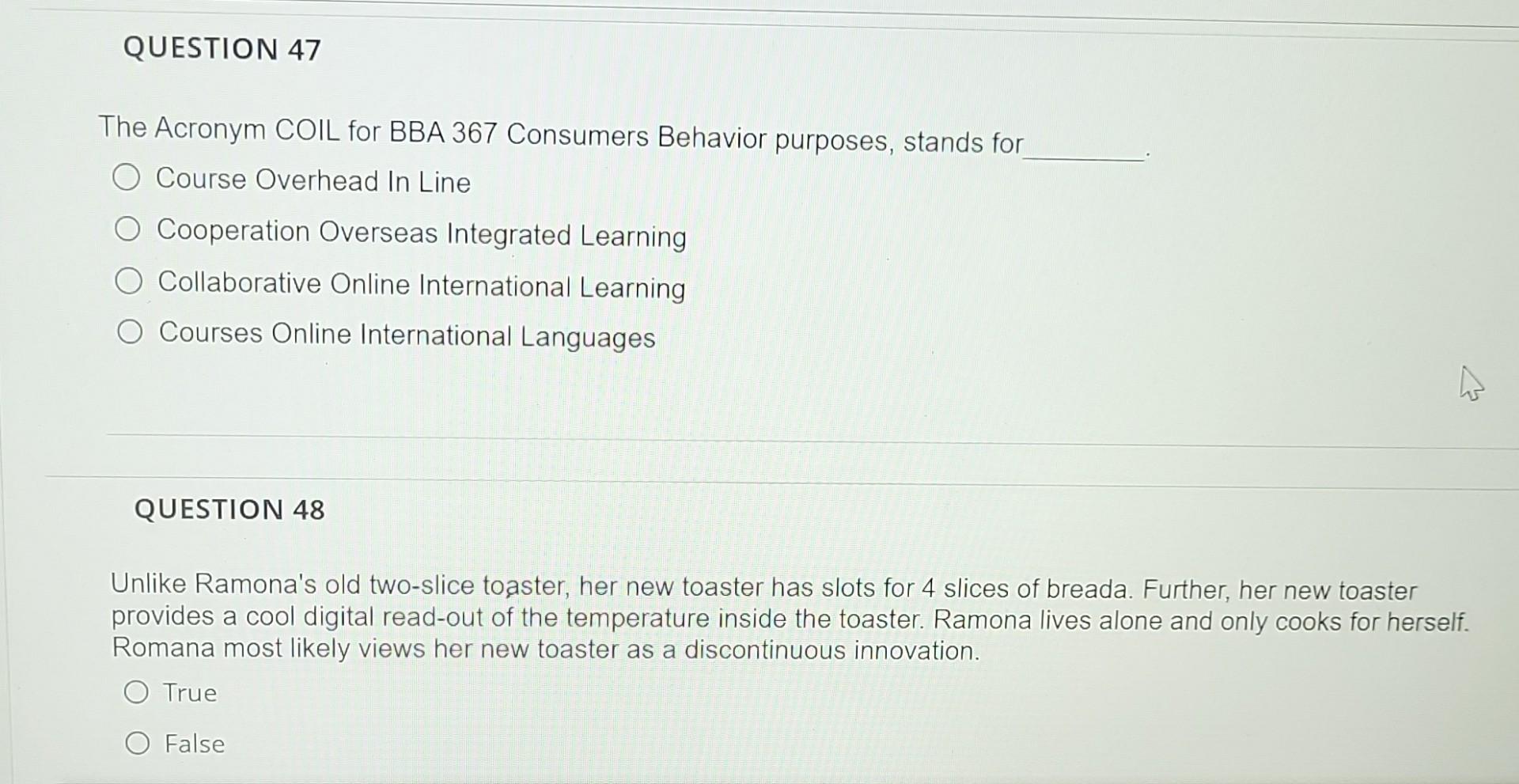  consumer behavior class The Acronym COIL for BBA 367 Consumers Behavior