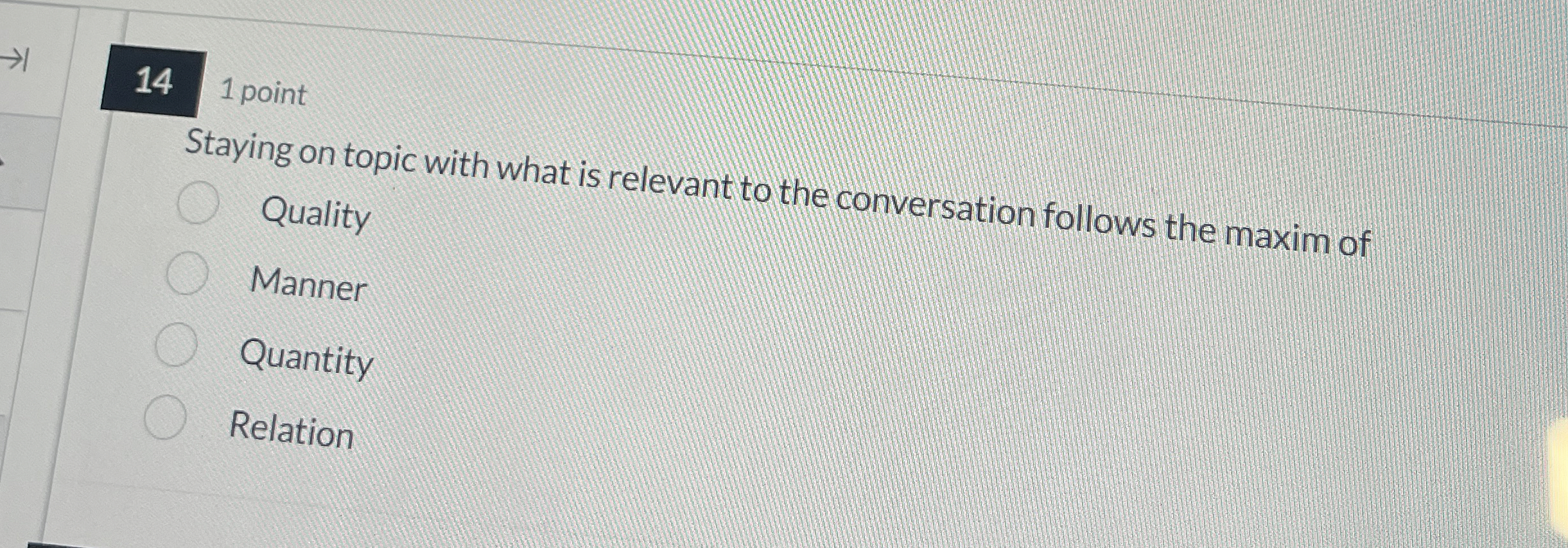  141 point Staying on topic with what is relevant to the