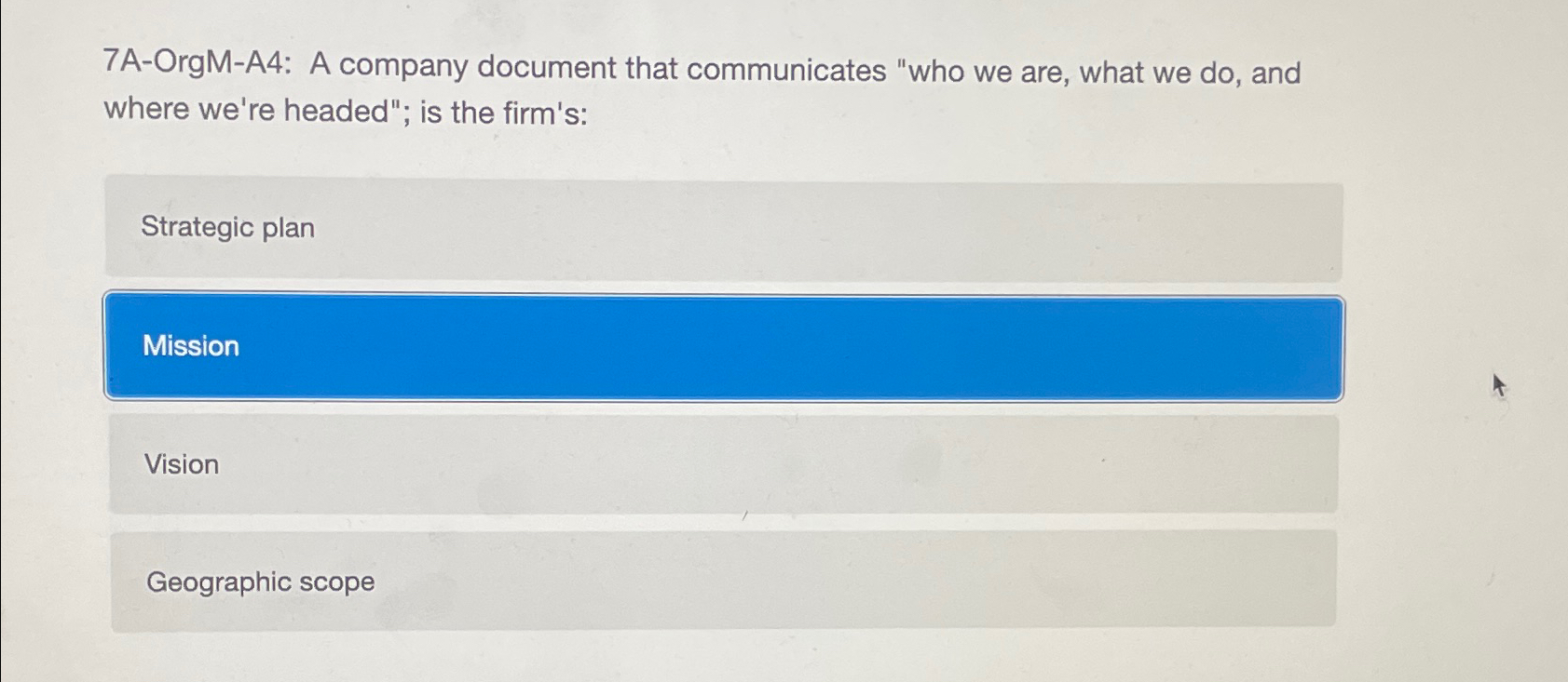  7A-OrgM-A4: A company document that communicates "who we are, what we