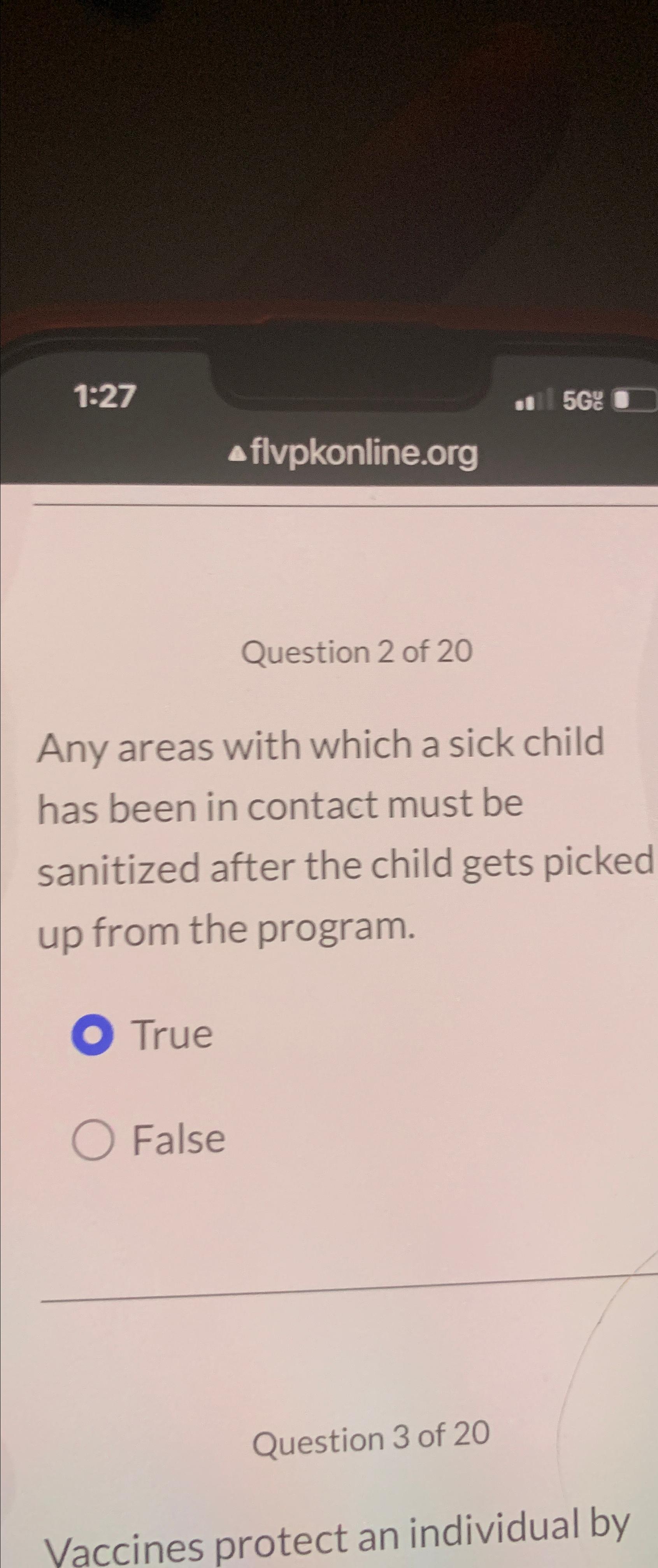  1:27 56! flvpkonline.org Question 2 of 20 Any areas with which