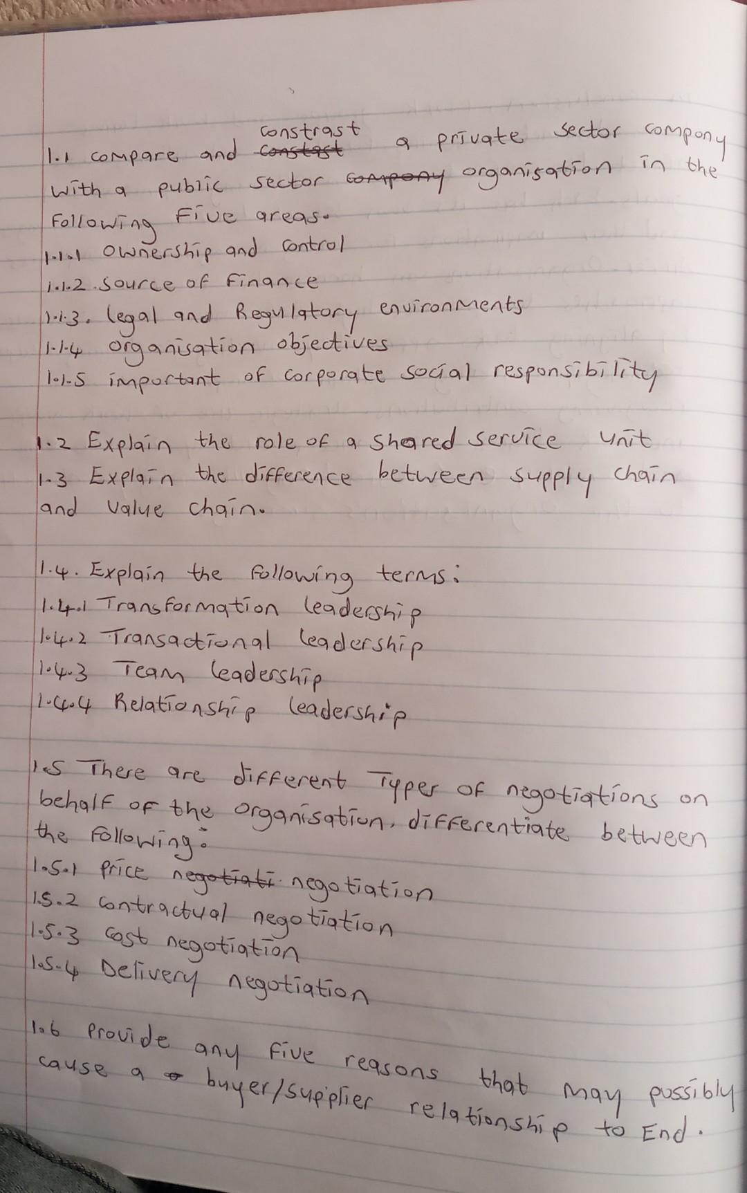  1.1 compare and constrast a private sector compony with a public