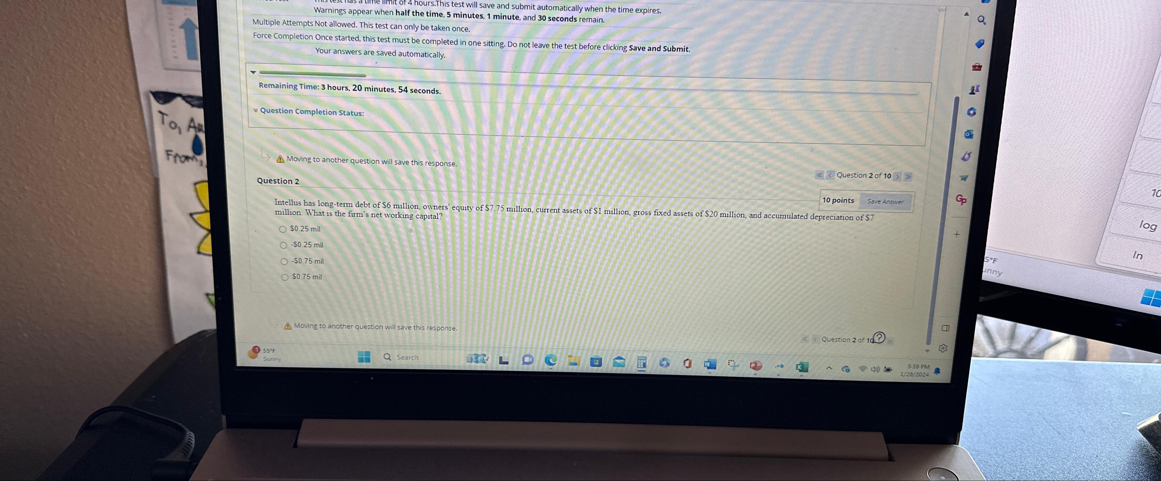  Warnings appear when half the time this test will save and