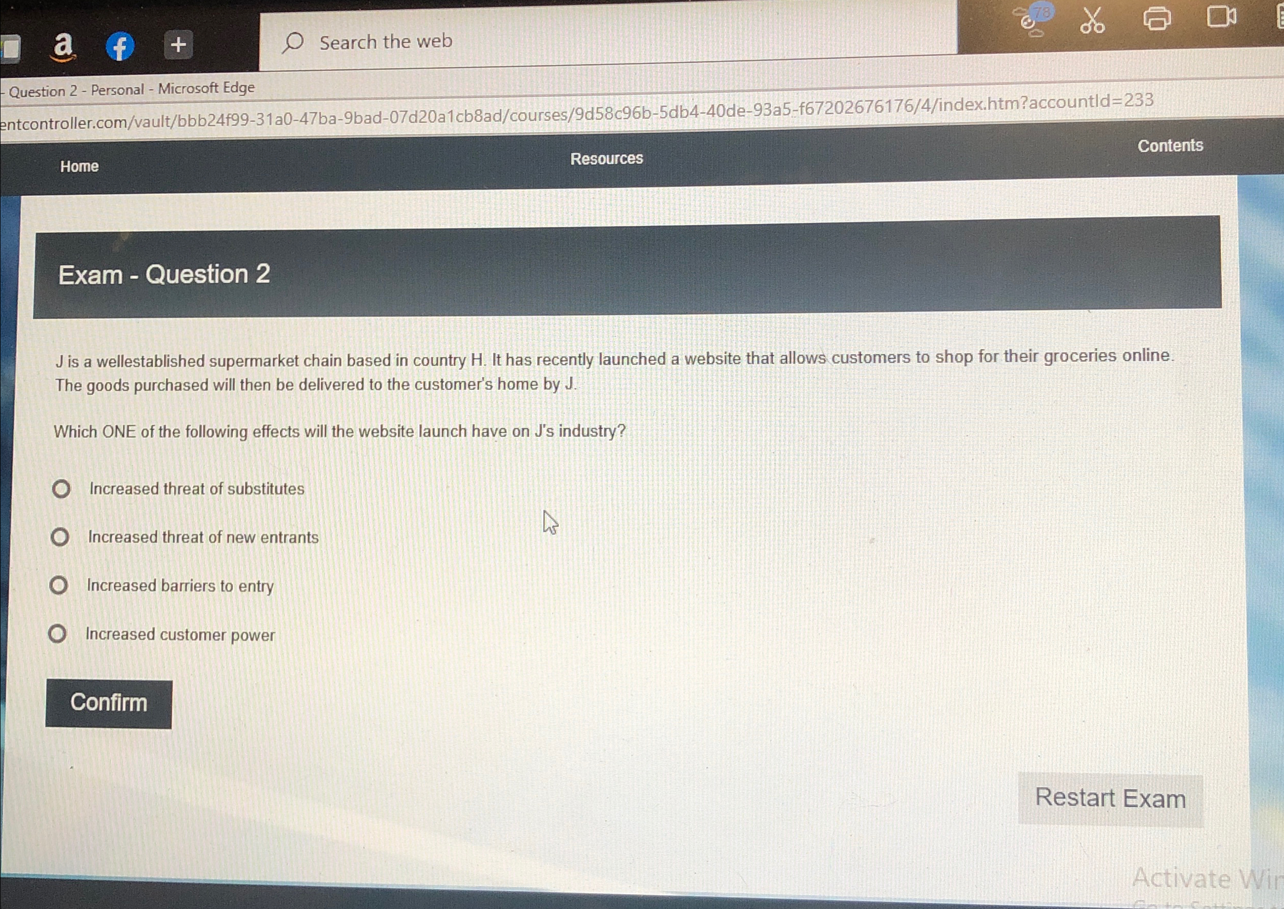 Search the web Question 2- Personal - Microsoft Edge entcontroller.com/vault/bbb24f99-31a0-47ba-9bad-07d20a1cb8ad/courses/9d58c96b-5db4-40de-93a5-f67202676176/4/index.htm?accountld=233 Home