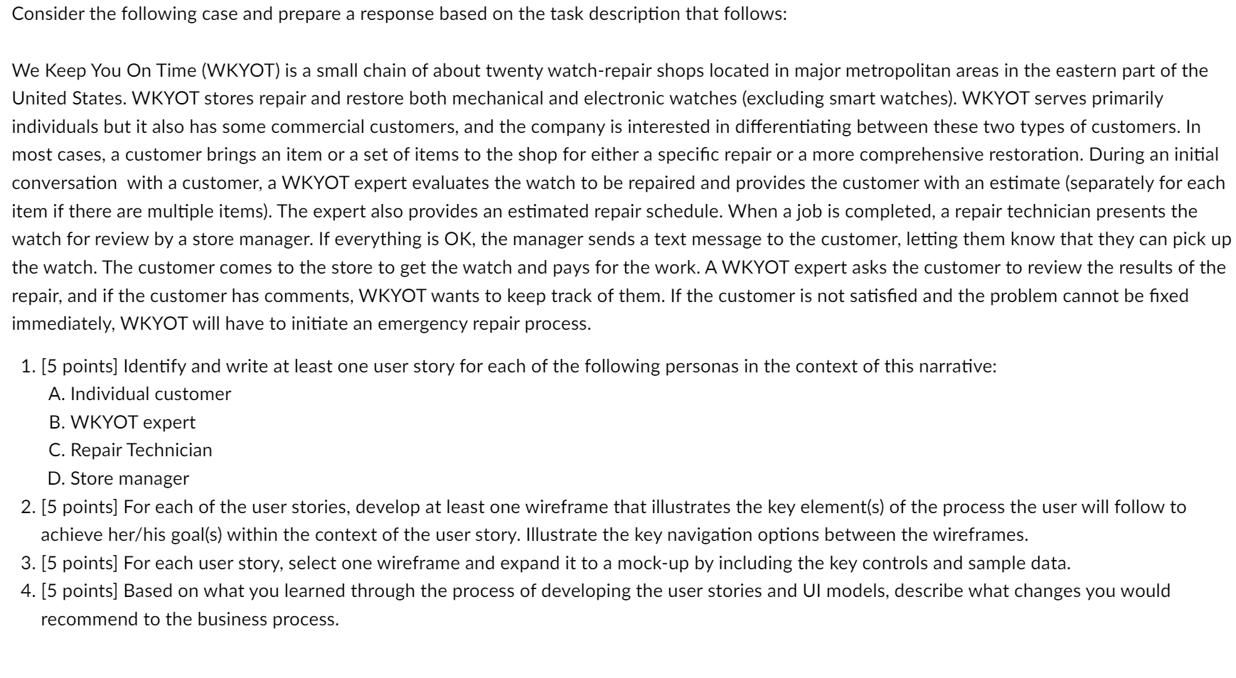 Consider the following case and prepare a response based on the