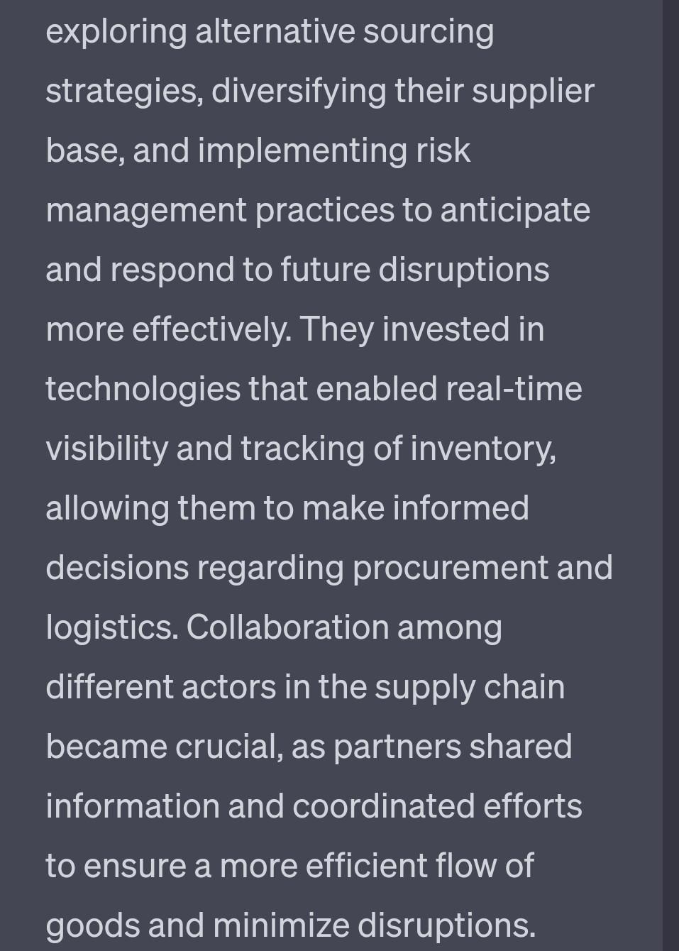 This event resulted in a significant decrease in the availability of essential