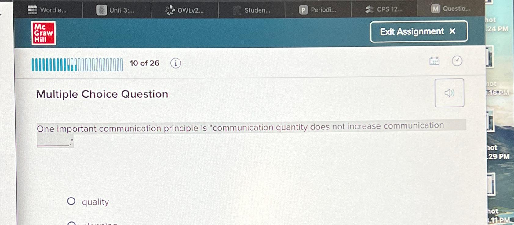  One important communication principle is "communication quantity does not increase communication
