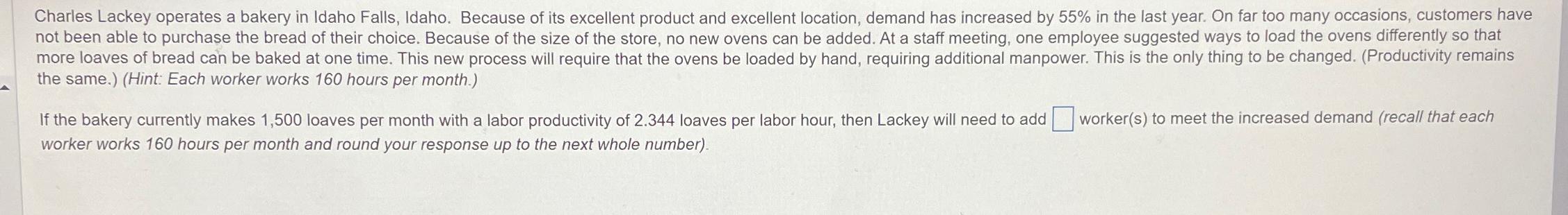  the same.)(Hint: Each worker works 160 hours per month.) worker works