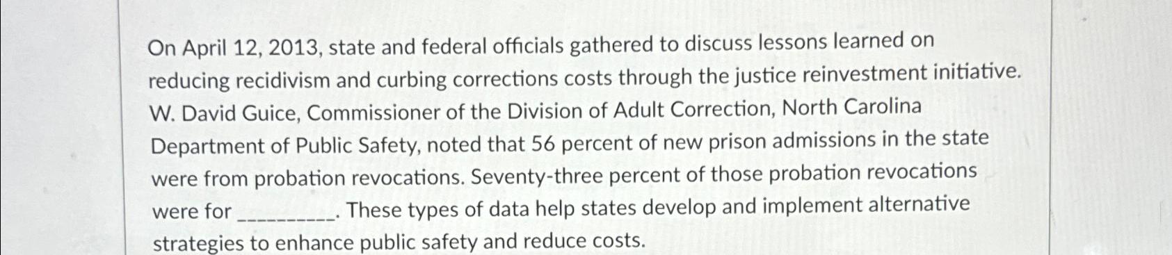  On April 12,2013, state and federal officials gathered to discuss lessons