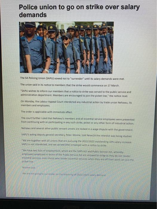  This is a newspaper article i needMonthly overviewsummary Identify stakeholders employement