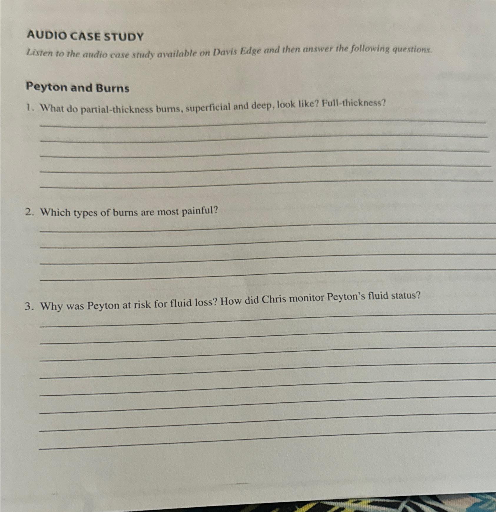  AUDIO CASE STUDY Listen to the audio case study available on