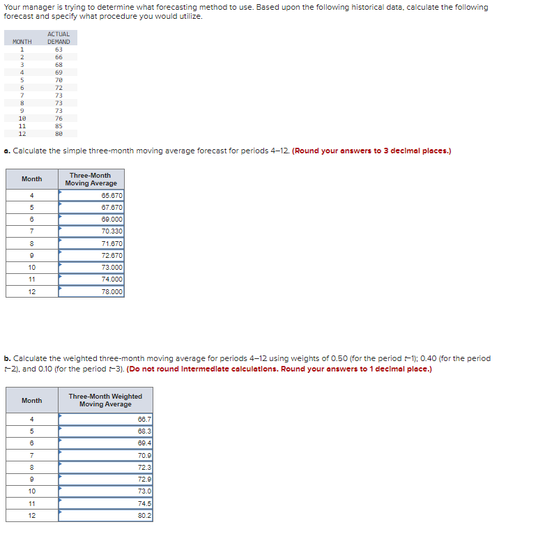 just answer c and d Your manager is trying to determine what