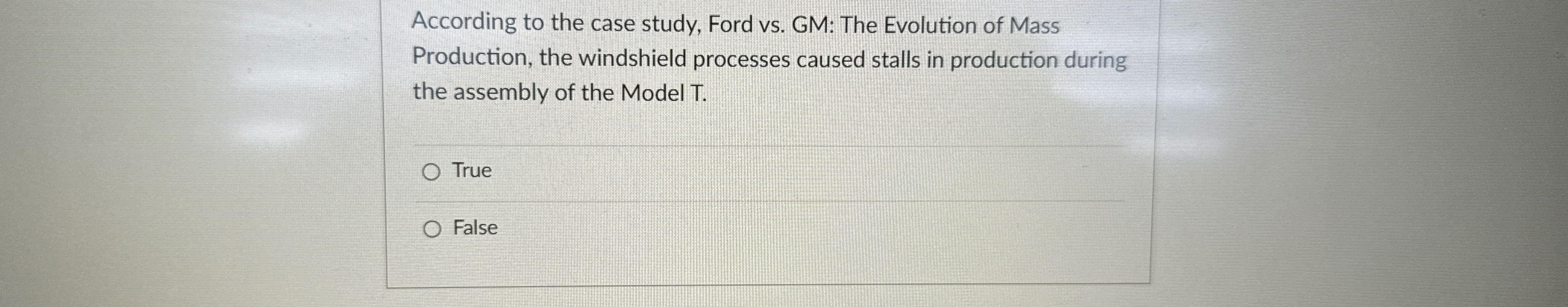  According to the case study, Ford vs. GM: The Evolution of