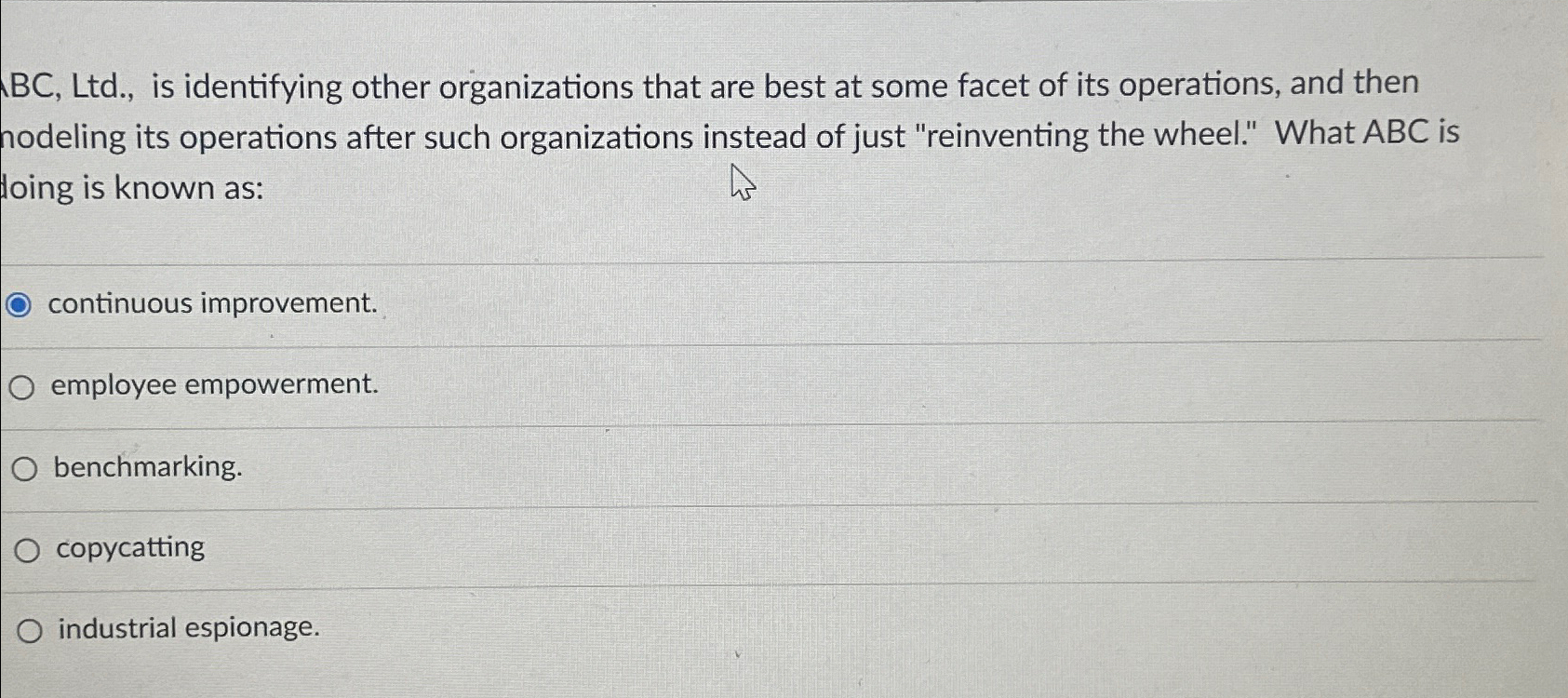  BC, Ltd., is identifying other organizations that are best at some