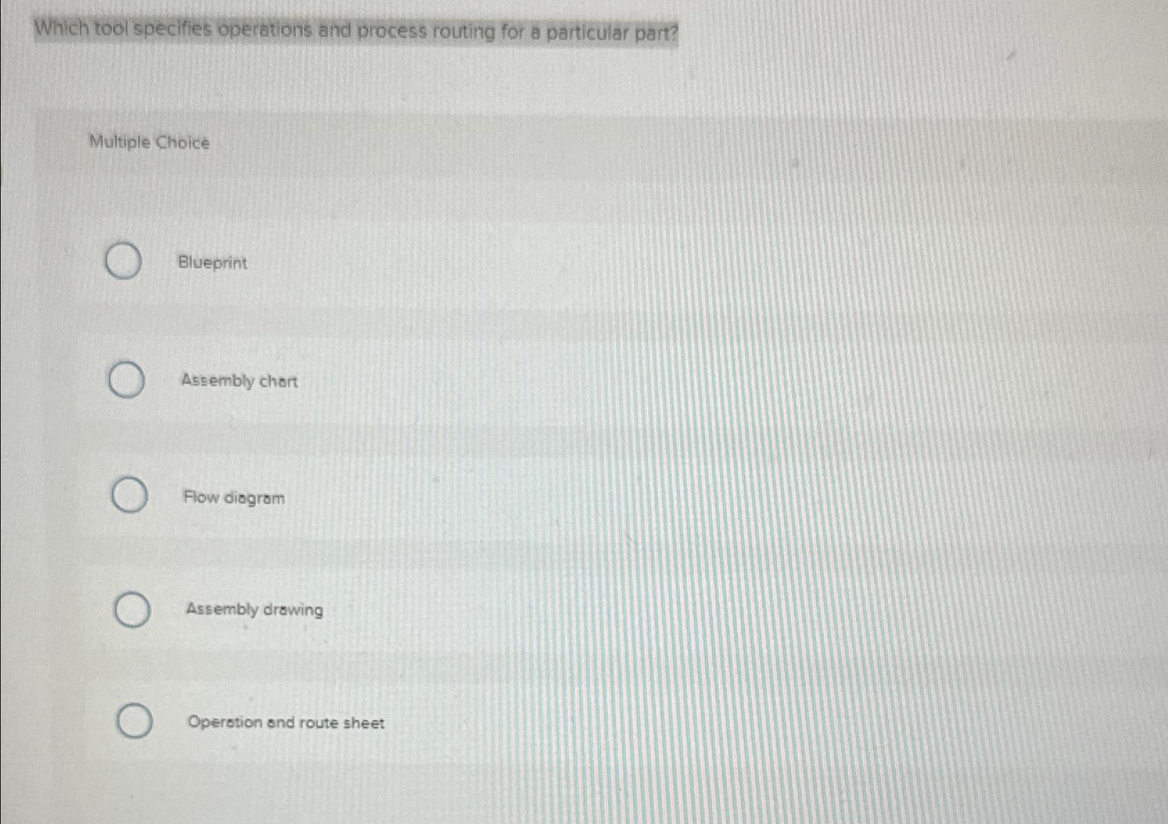  Which tool specifies operations and process routing for a particular part?
