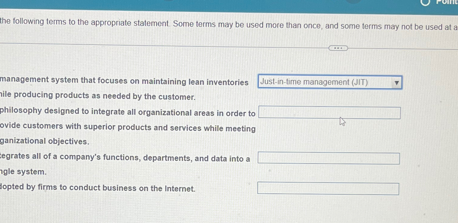  the following terms to the appropriate statement. Some terms may be